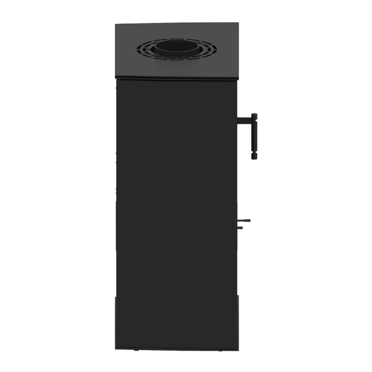 Kaminofen Hitze Lupo M 8,7 kW – Seitenansicht mit Türgriff rechts