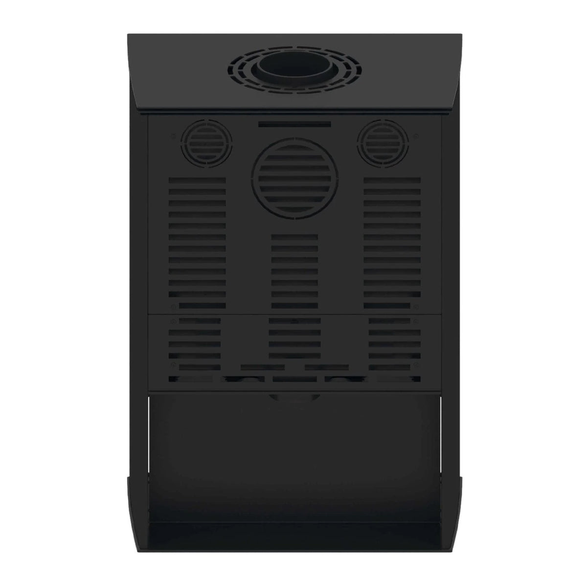 Kaminofen Hitze Lupo M 8,7 kW – Rückansicht mit Anschlussöffnungen