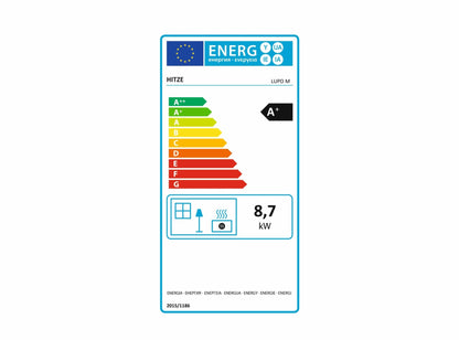 Kaminofen Hitze Lupo M Energielabel - Ecolabel