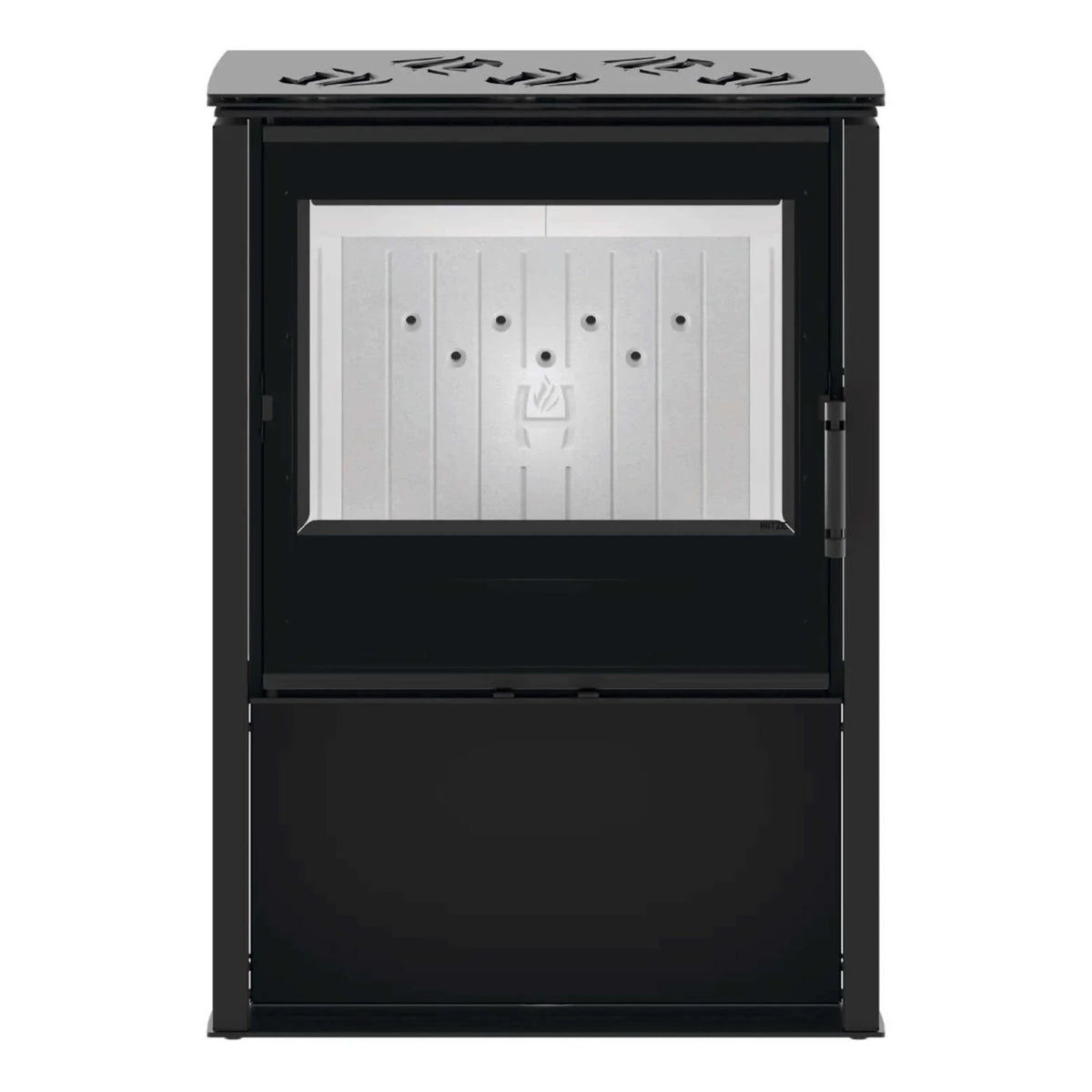 Kaminofen Hitze Lupo M-CP mit Herdplatte 8,7 kW – Kaminofen mit geschlossener Herdplattenabdeckung in Vorderansicht