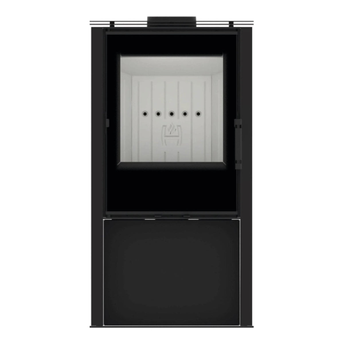 Kaminofen Hitze Lupo S 6,5 kW – Kaminofen in Vorderansicht auf Weiß