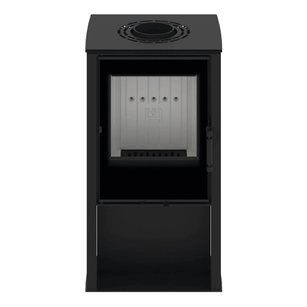 Kaminofen Hitze Lupo S 6,5 kW – Kaminofen in Vorderansicht auf Weiß