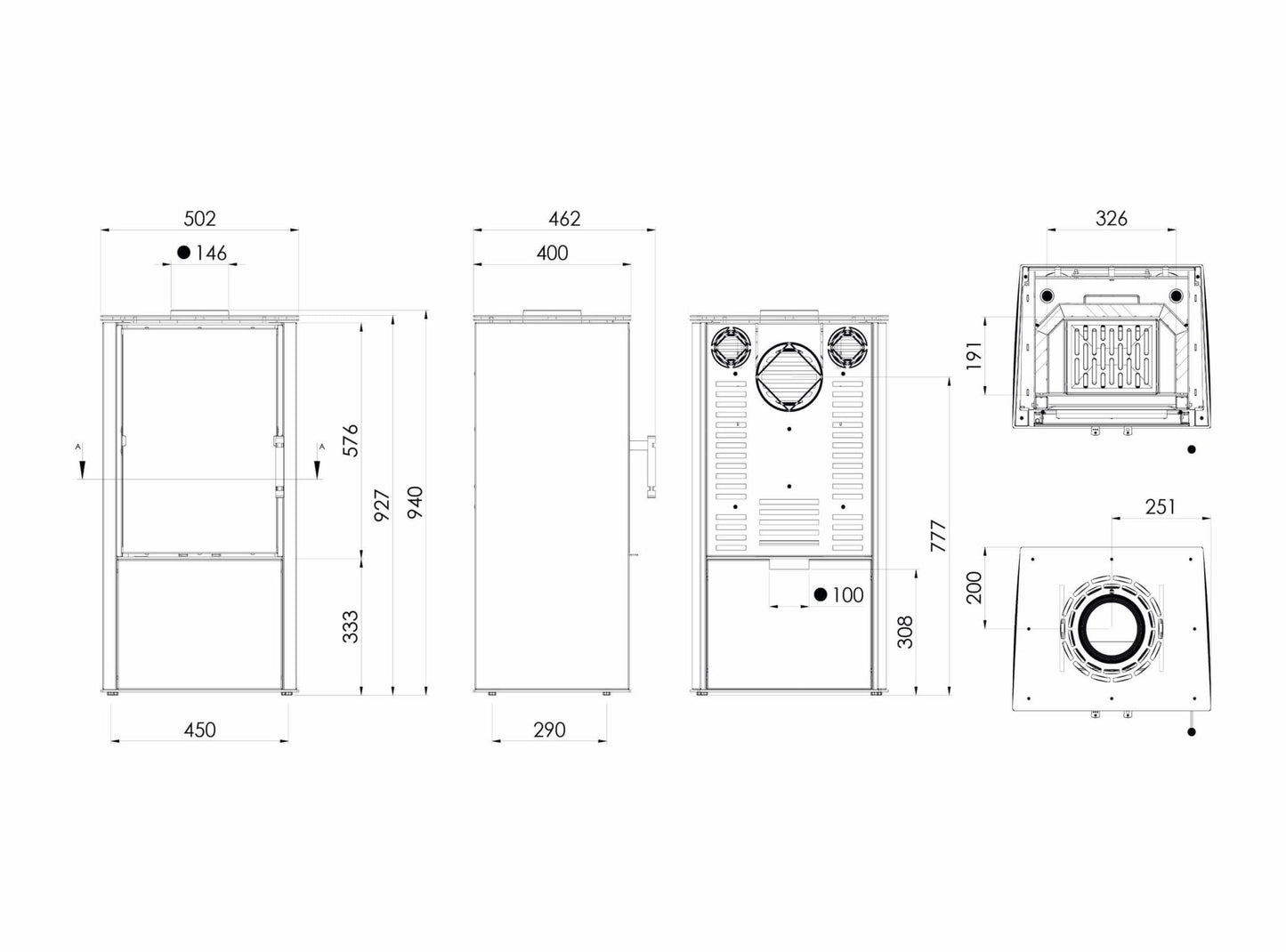 Kaminofen Hitze Lupo S Maße