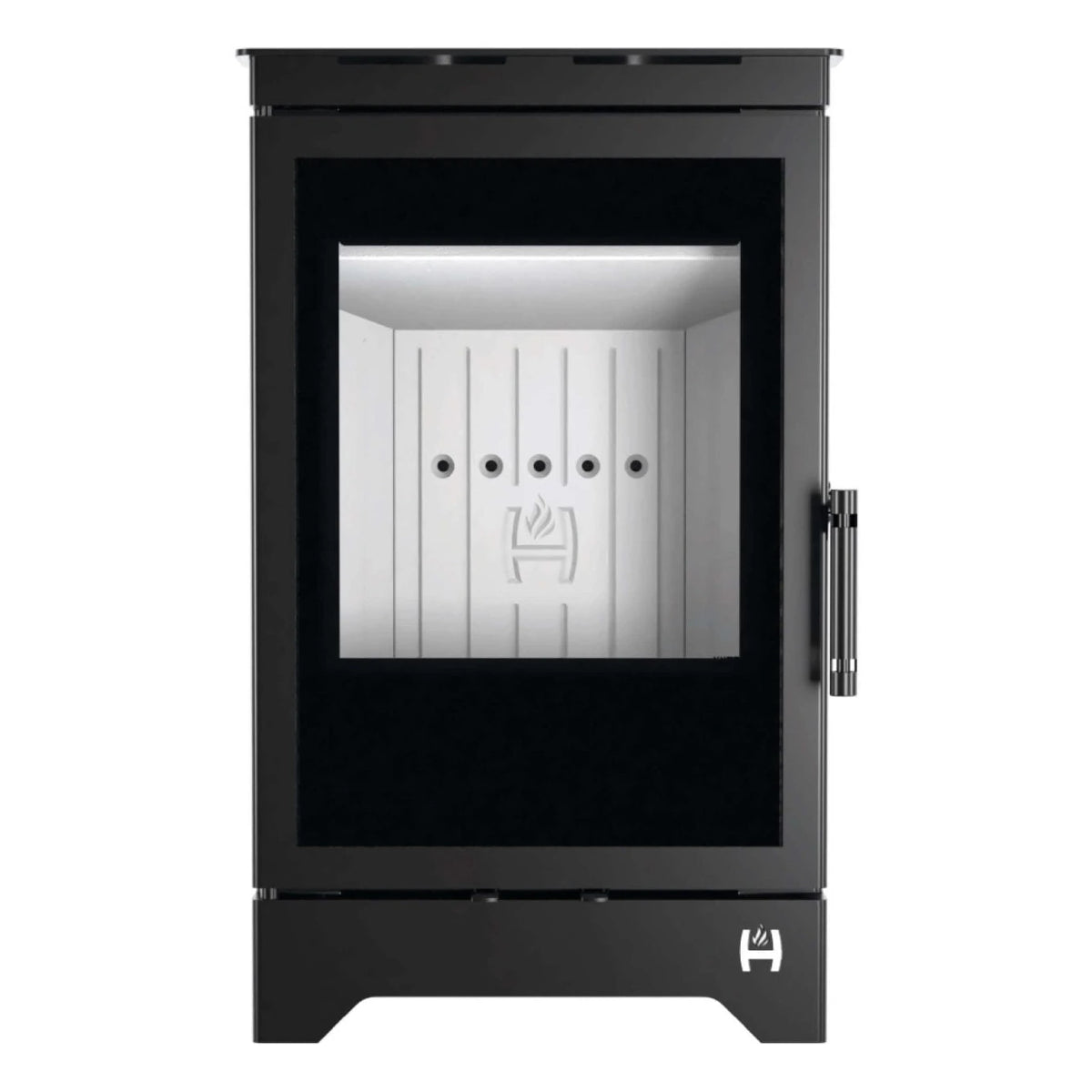 Kaminofen Hitze Lynx B 6,5 kW – Kaminofen mit Standfüßen in Vorderansicht auf Weiß