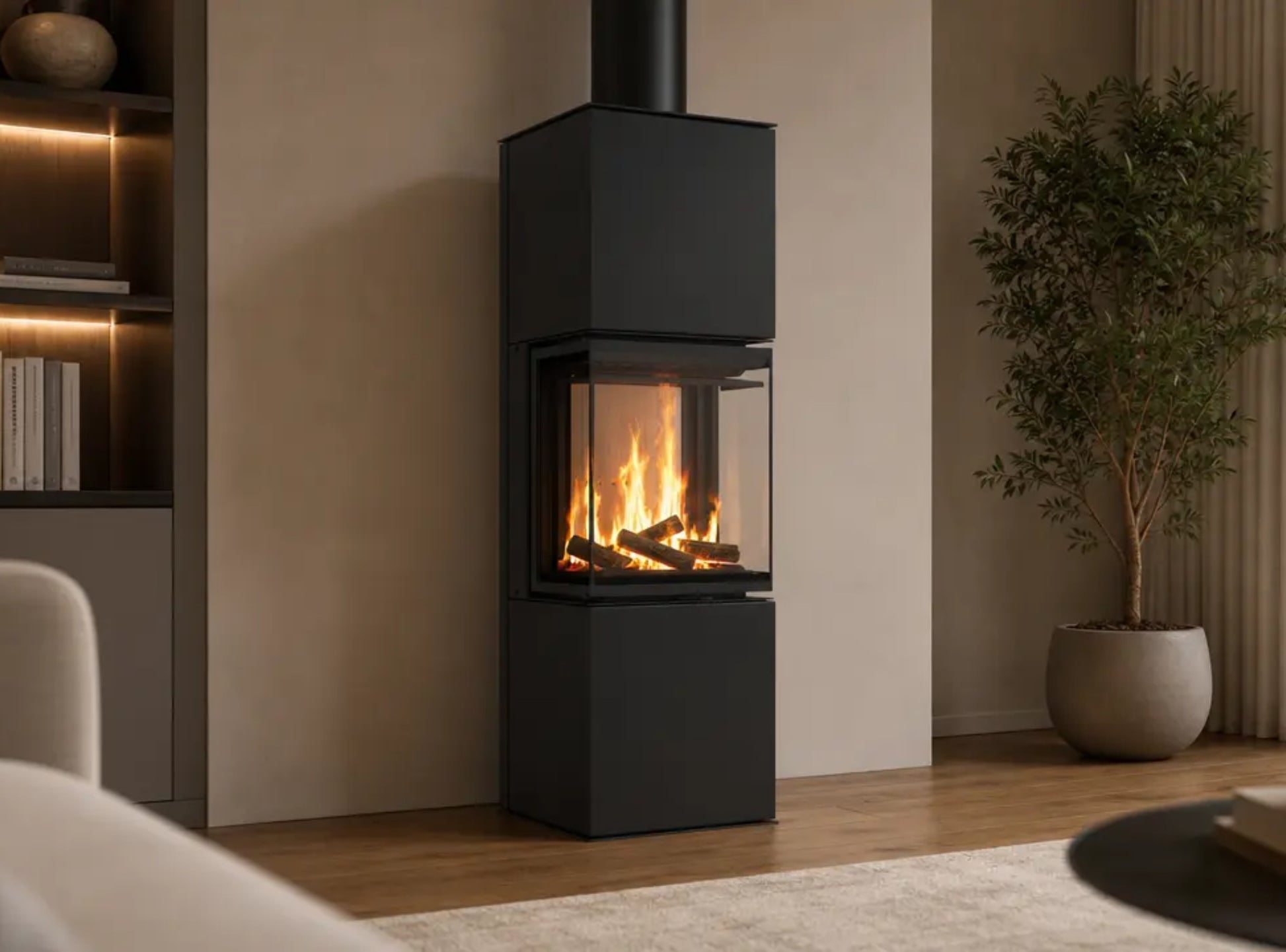 Kaminofen HITZE SIGA 3S im Wohnraum