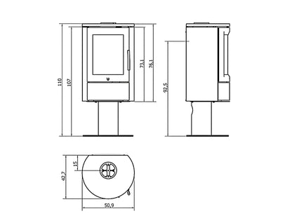 Kaminofen Varde Aura 11 Maße - ofenerlebnis