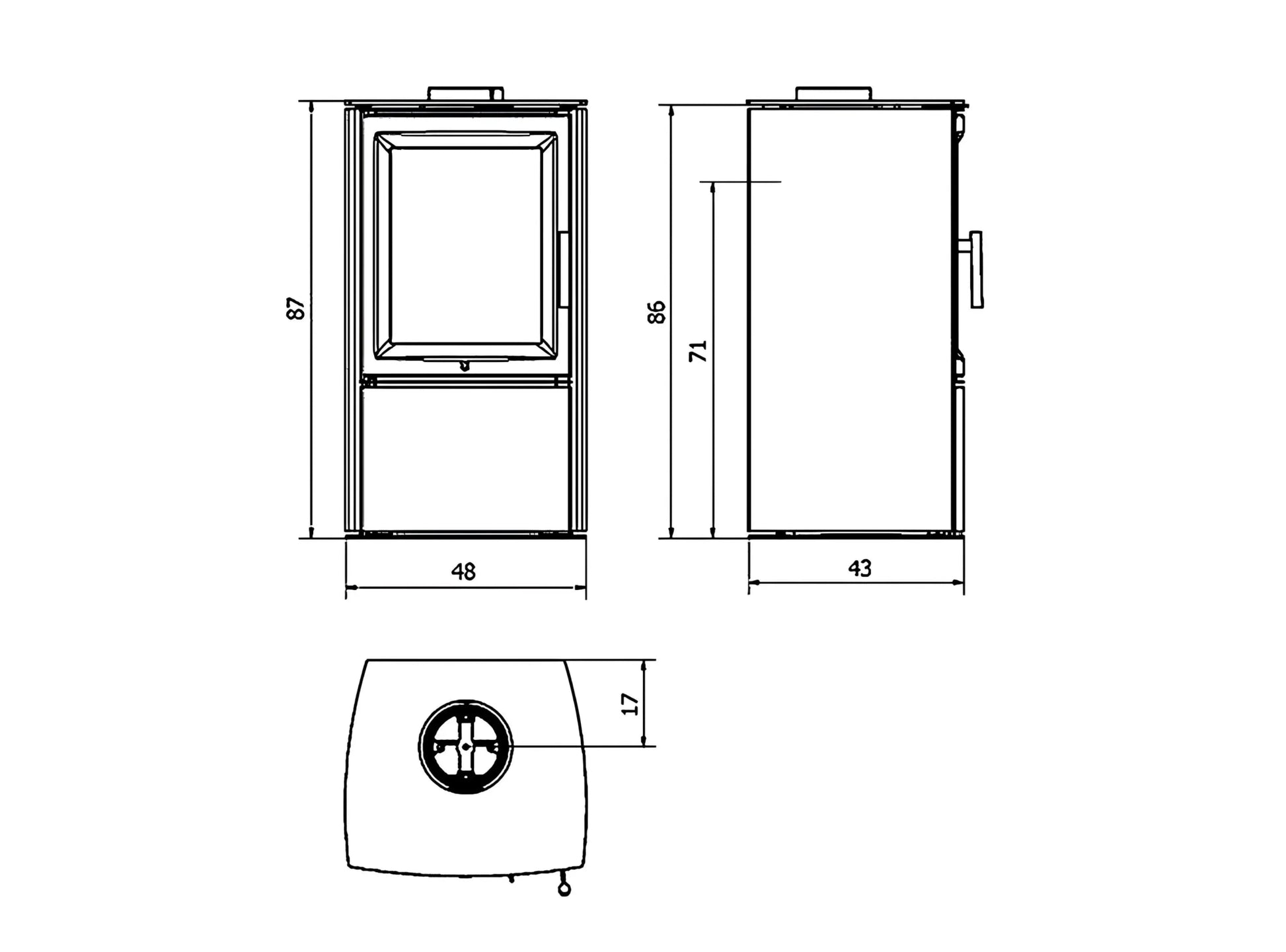 Kaminofen Varde Aura 3 Maße - ofenerlebnis