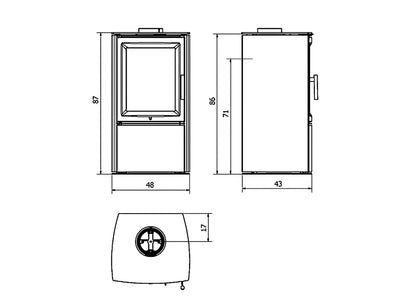 Kaminofen Varde Aura 3 Maße - ofenerlebnis