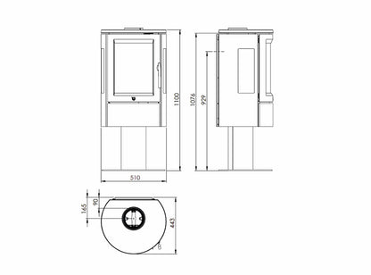 Kaminofen Varde Nice Air Maße - ofenerlebnis.de