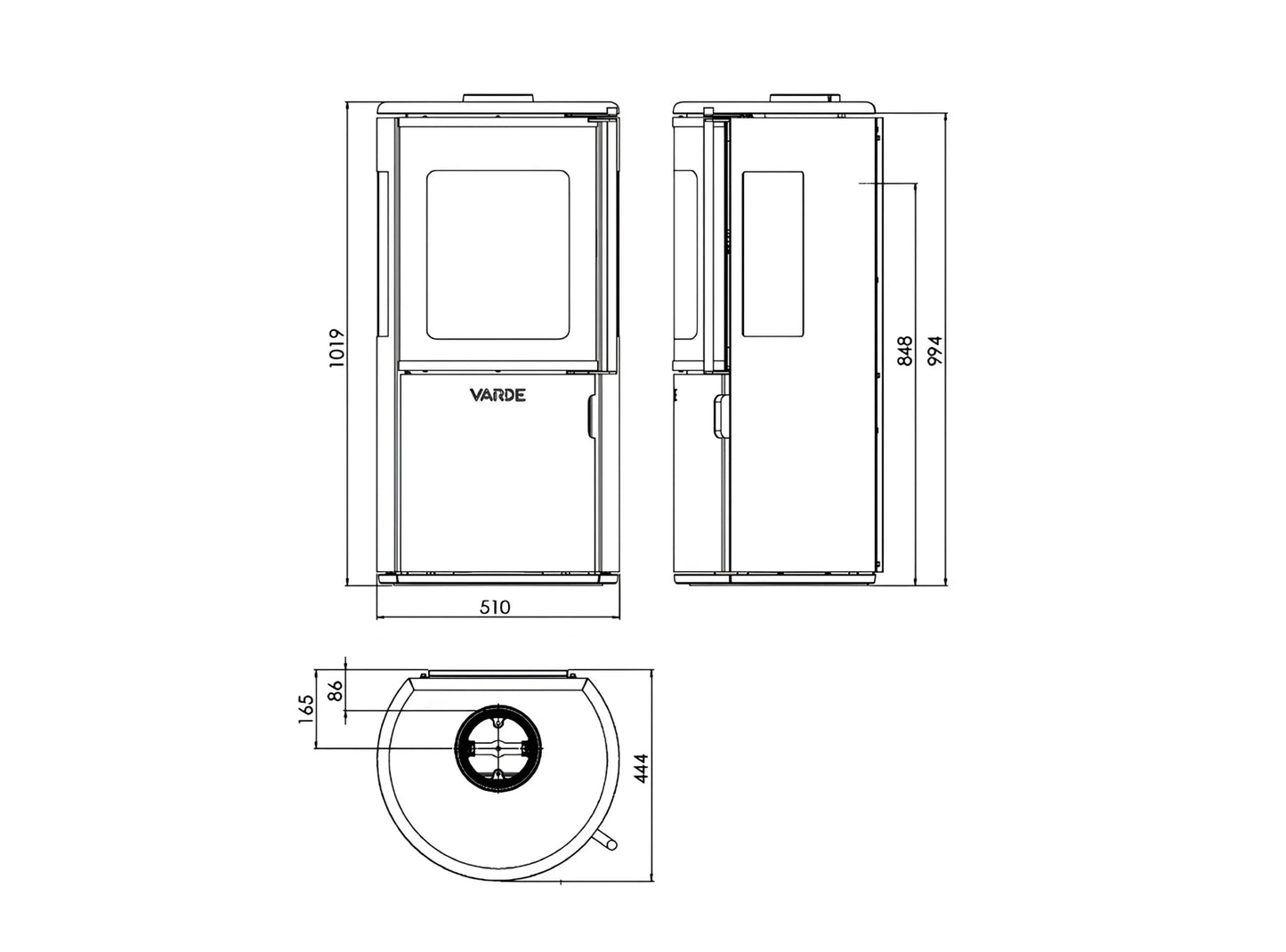 Kaminofen Varde Nordic 7 Air Maße - ofenerlebnis.de