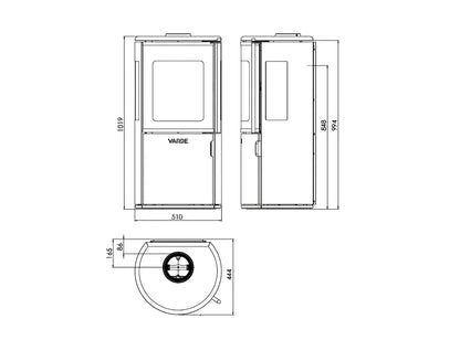 Kaminofen Varde Nordic 7 Air Maße - ofenerlebnis.de
