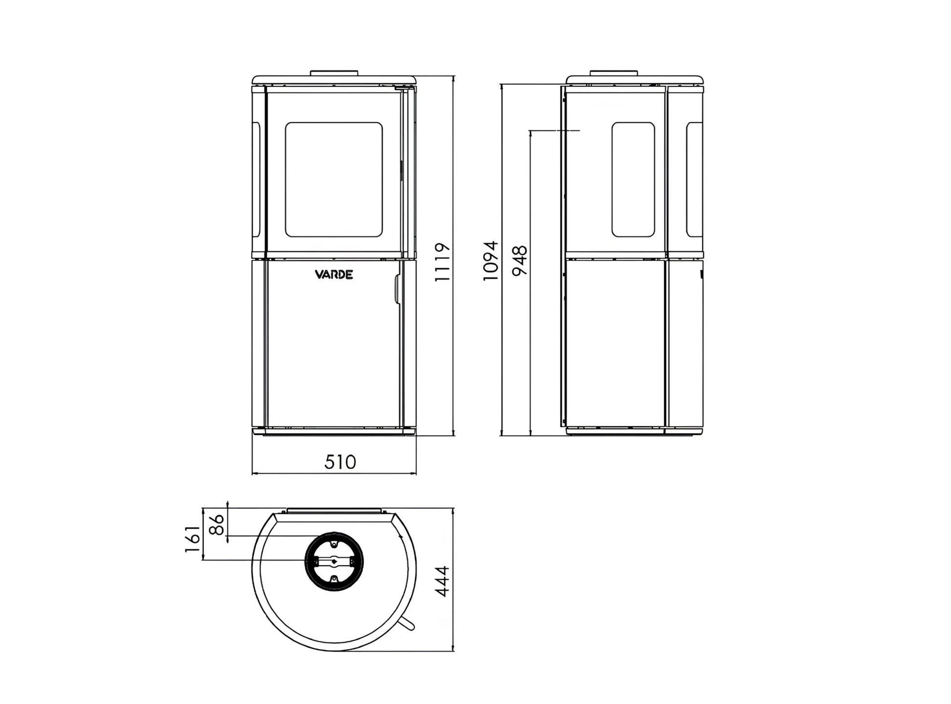Kaminofen Varde Nordic 9 Air Maße - ofenerlebnis.de