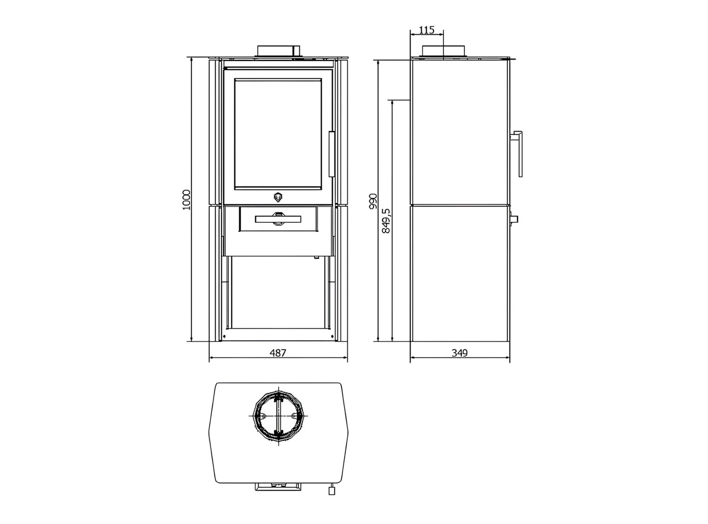 Kaminofen Varde Samsö Speckstein Maße 5 kW