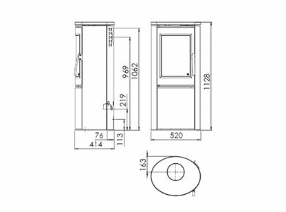 Kaminofen Varde Shape 2 Air Speckstein Maße - ofenerlebnis