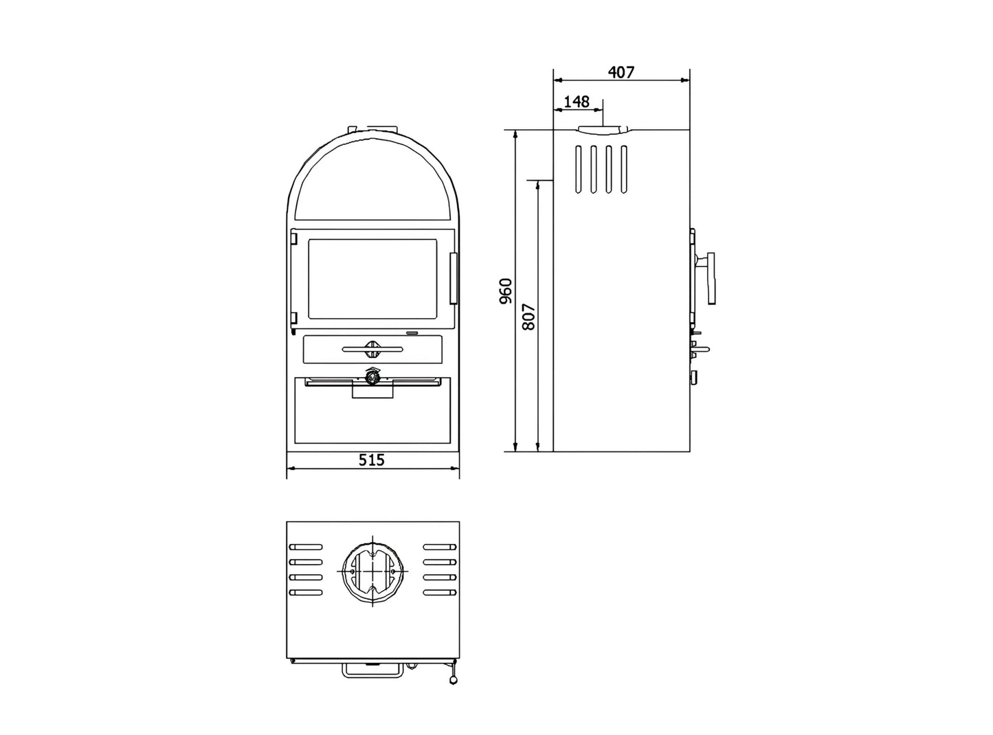 Kaminofen Varde Thurö 13 Maße