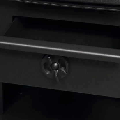 Kaminofen Varde Ovne Aura 3 | 5 kW – Geöffnete Ascheschublade mit Griff und Luftregler