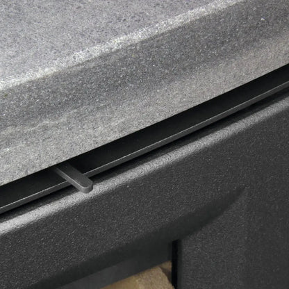 Kaminofen Varde Ovne Aura 3 Naturstein 5 kW – Detail der Luftregelung unter der Natursteinabdeckung