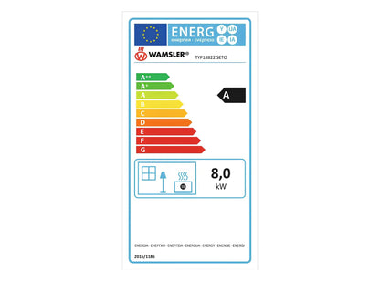 Wamsler Kaminofen Seto Stahl / Limestone  Energielabel - ofenerlebnis.de
