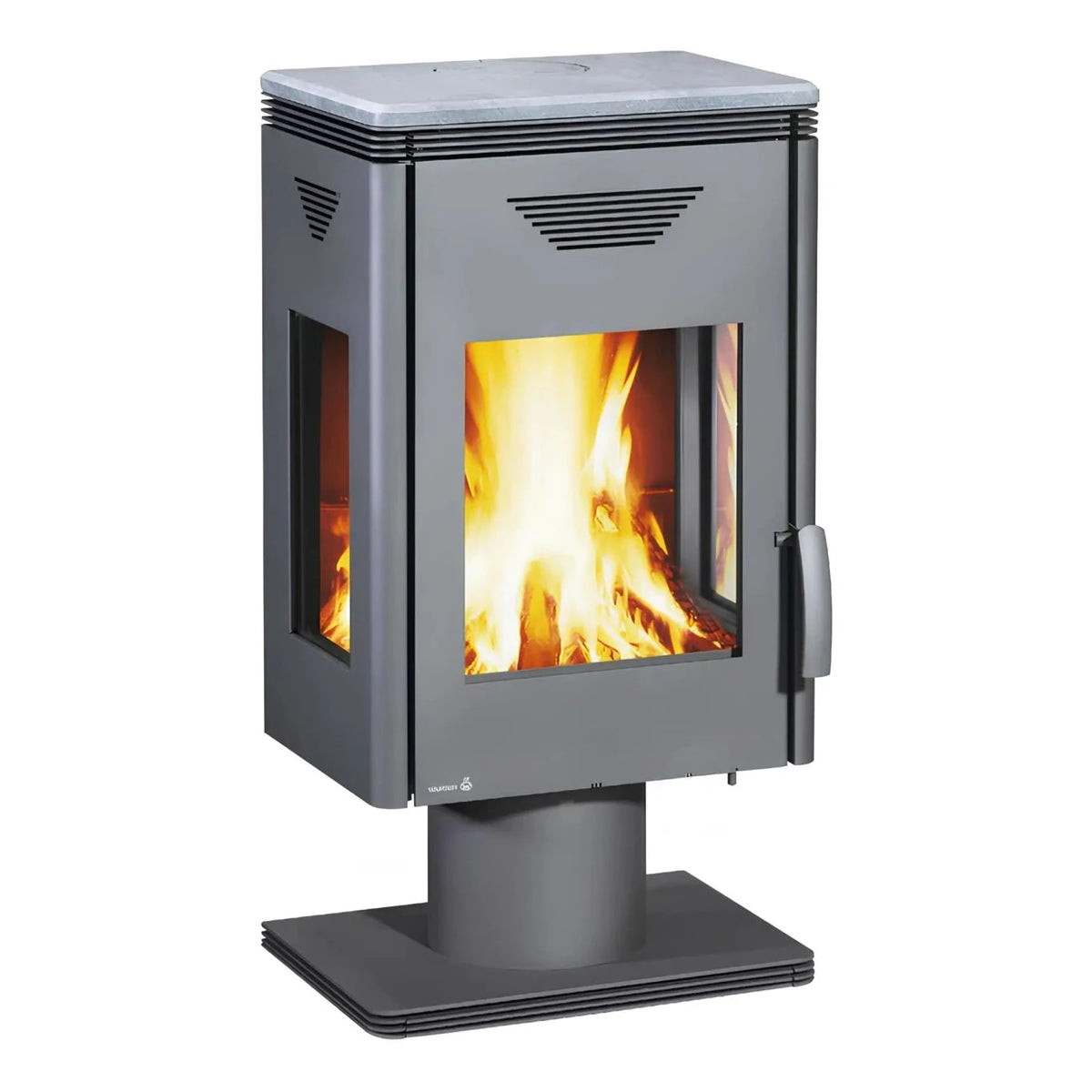 Kaminofen Wamsler Trion | 8 kW – Kaminofen mit mehrseitiger Verglasung auf einem Sockelfuß