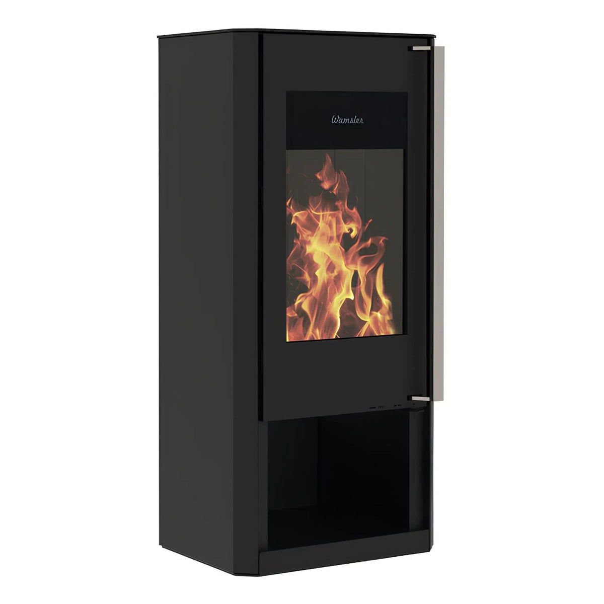 Kaminofen Wamsler Turon Stahl | 8 kW – Schwarzer Kaminofen mit offenem Holzfach