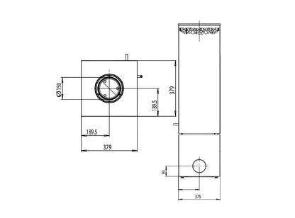 Kaminofen Wodtke Club 11 raumluftunabhängig Technische Zeichnung - ofenerlebnis.de