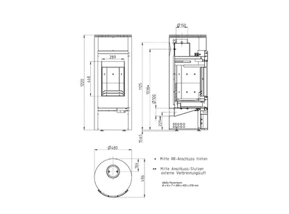 Kaminofen Wodtke Dance Maße - ofenerlebnis.de