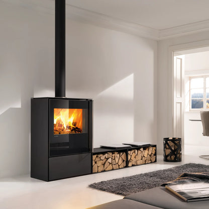 Kaminofen Wodtke myCastle mit großem Feuerraum Standard im Wohnraum