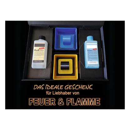 Kaminscheiben Präsent-BOX kompakt – Draufsicht in die Geschenkbox mit vorhandenem Geschenkmotiv