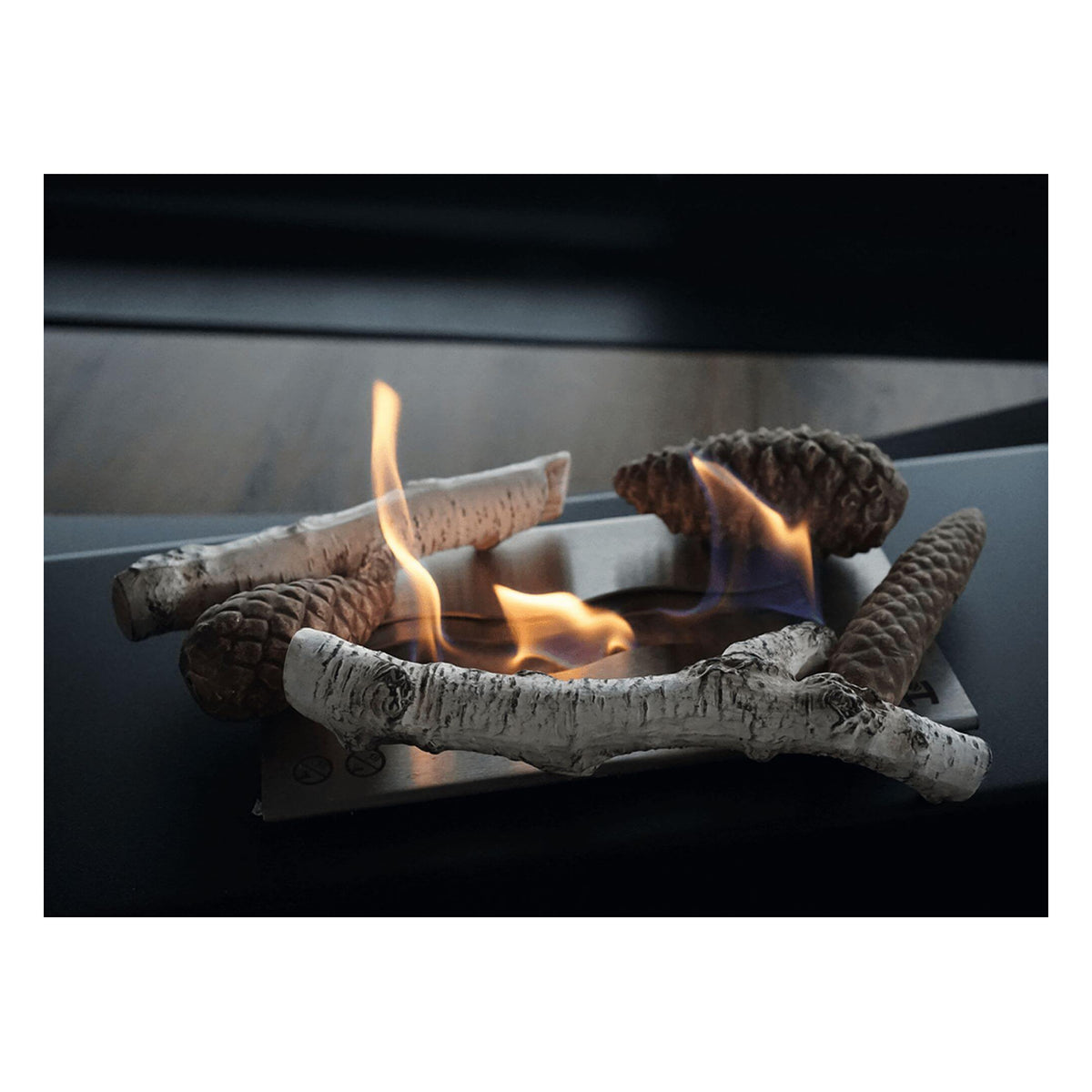 Keramische Holzscheite für Ethanol Kamin Set 1 – Keramische Holzscheite rund um die Flamme