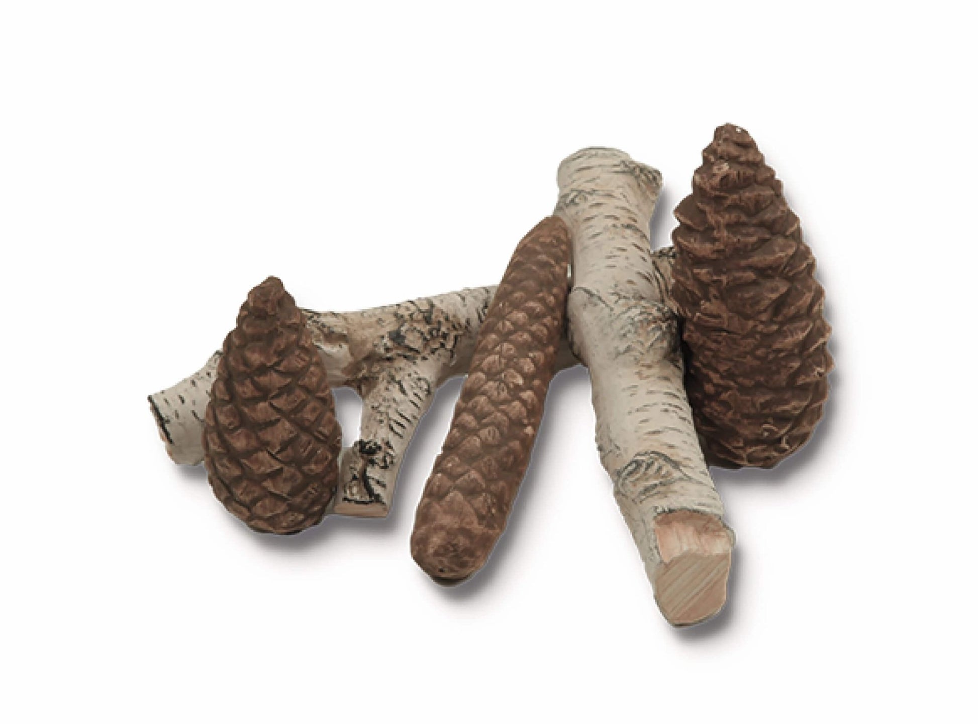 Keramische Holzscheite für Biokamine Set 1