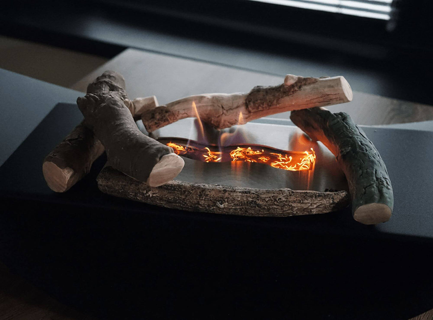 Keramische Holzscheite für Biokamine Set 3