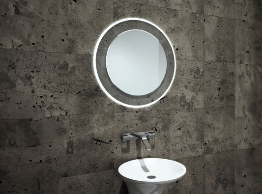 Lumineo Beta – Kreis auf Glas montierter Spiegel mit LED, Ø60 – Ø80 - Ofenerlebnis.de