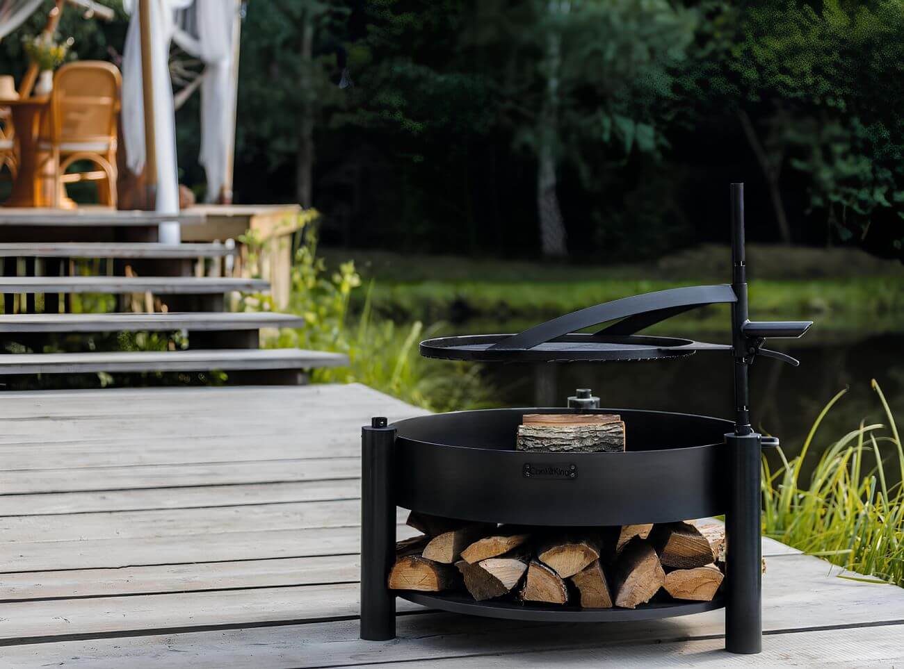 Multifunktionale Feuerschale MONTANA X 60 cm mit Grillrost 50 cm