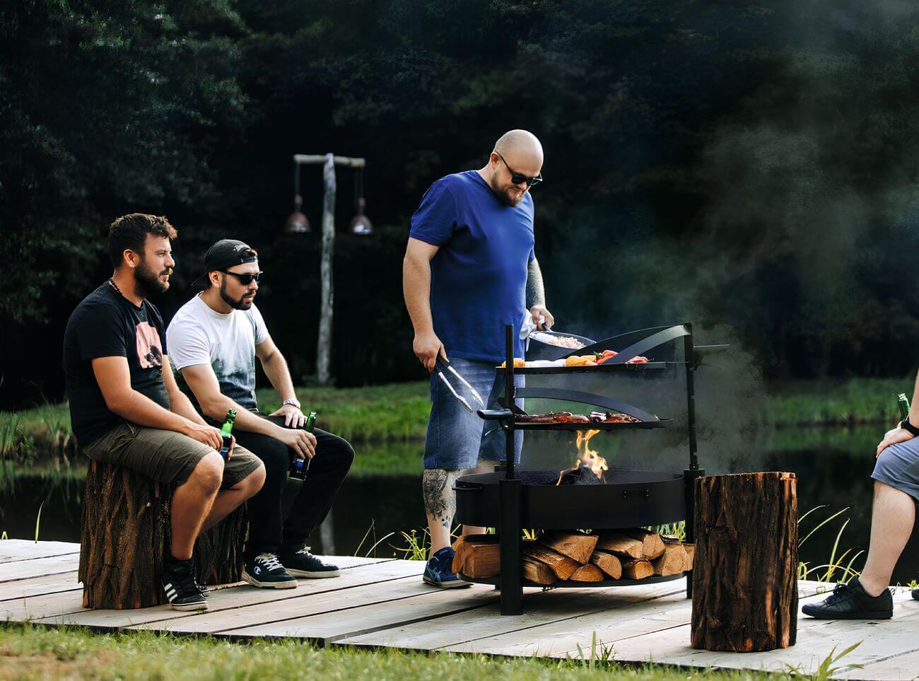 Multifunktionale Feuerschale MONTANA X 60 cm mit Grillrost 50 cm