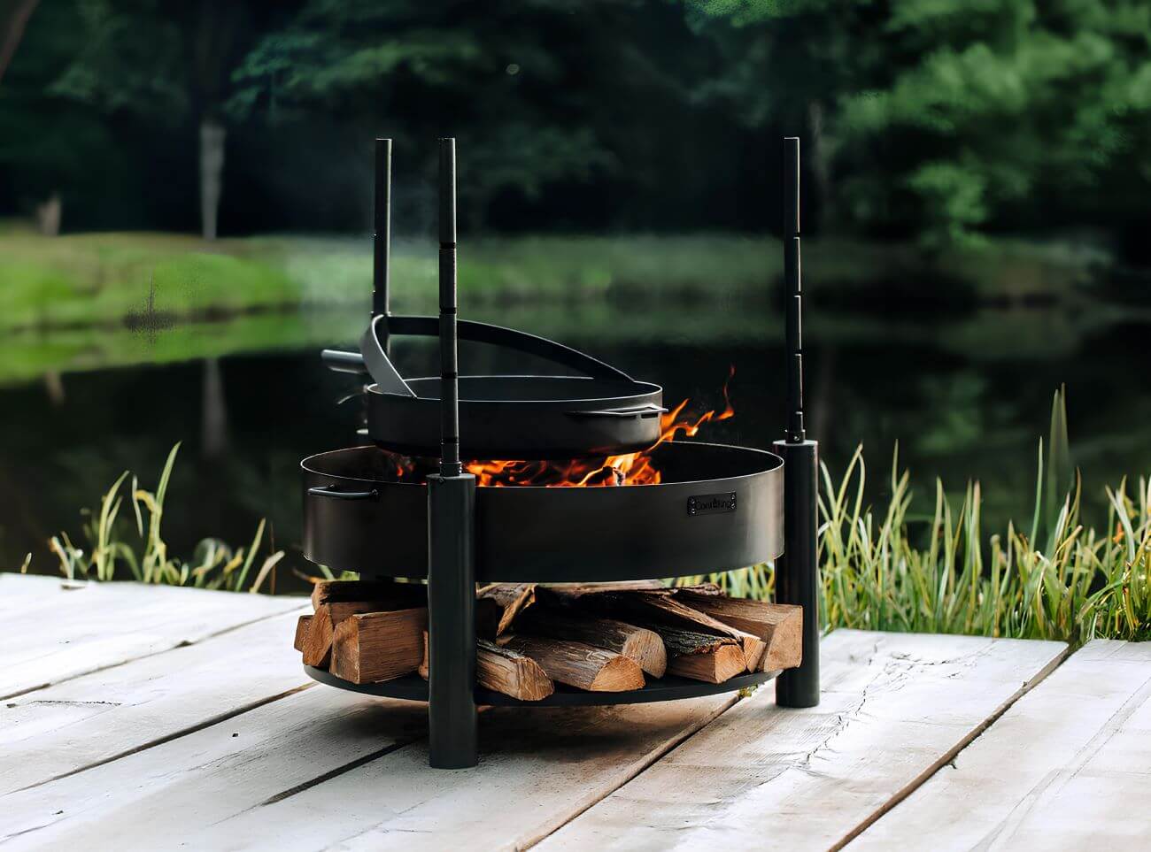 Multifunktionale Feuerschale MONTANA X 60 cm mit Grillrost 50 cm