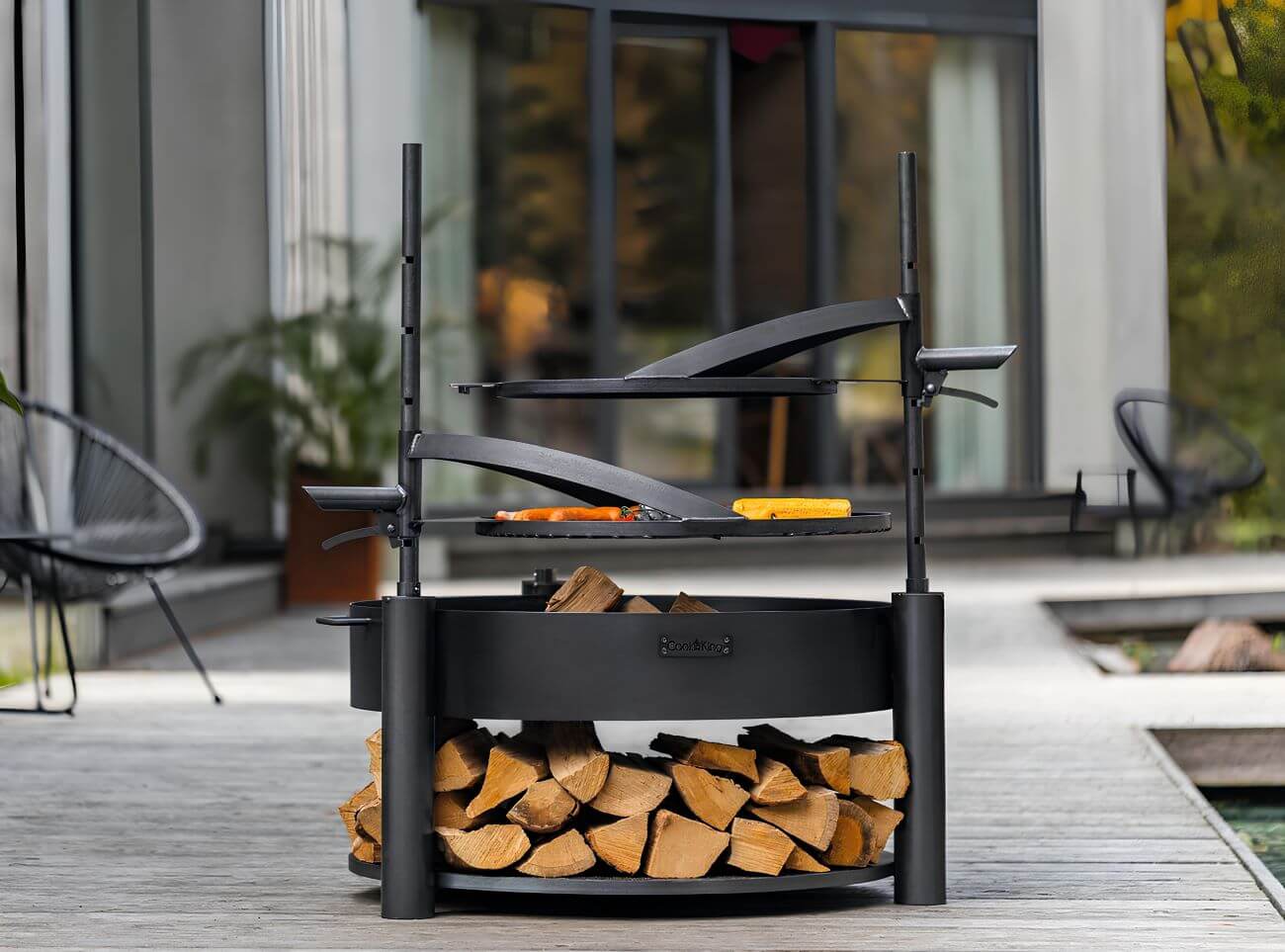 Multifunktionale Feuerschale MONTANA X 60 cm mit Grillrost 50 cm