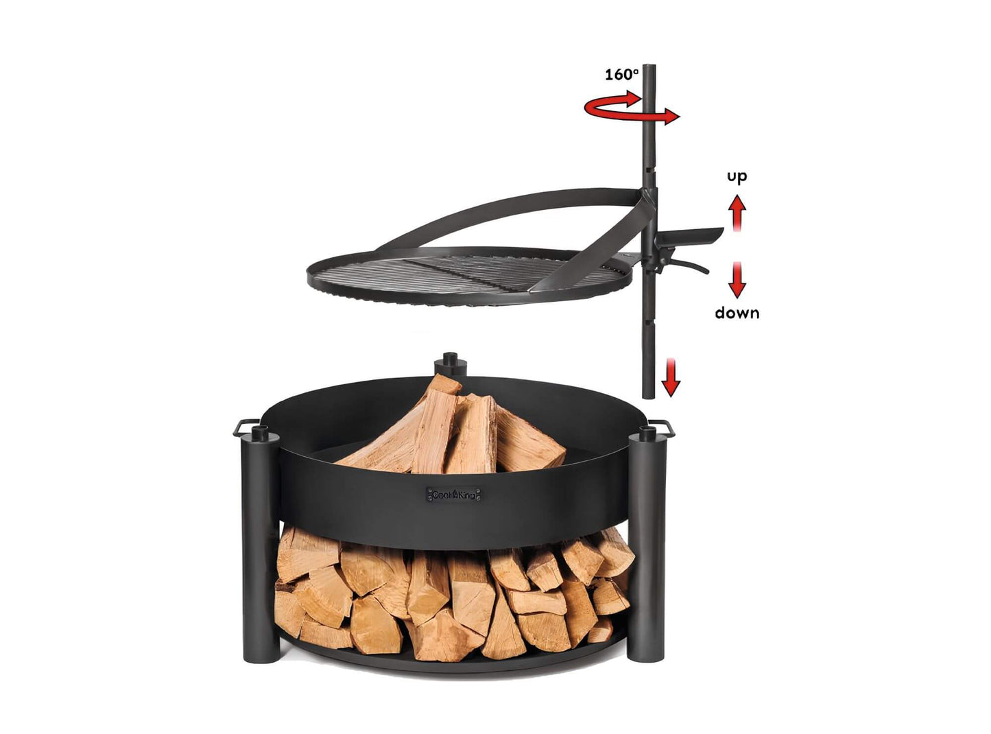 Multifunktionale Feuerschale MONTANA X 60 cm mit Grillrost 50 cm