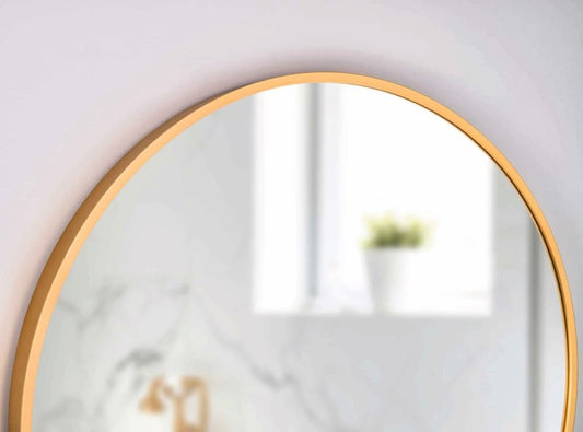 Nico Kolo Gold – Kreis Wandspiegel im gelben Rahmen, Ø60 – Ø80 - Ofenerlebnis.de