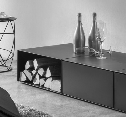 Wodtke Box 01 black ohne und mit Schublade