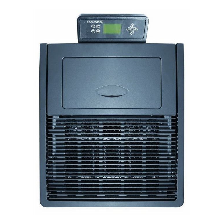 Pelletofen SCHENGER HP07 | 8 kW – Draufsicht auf Display, Pelletdeckel und Lüftungsgitter