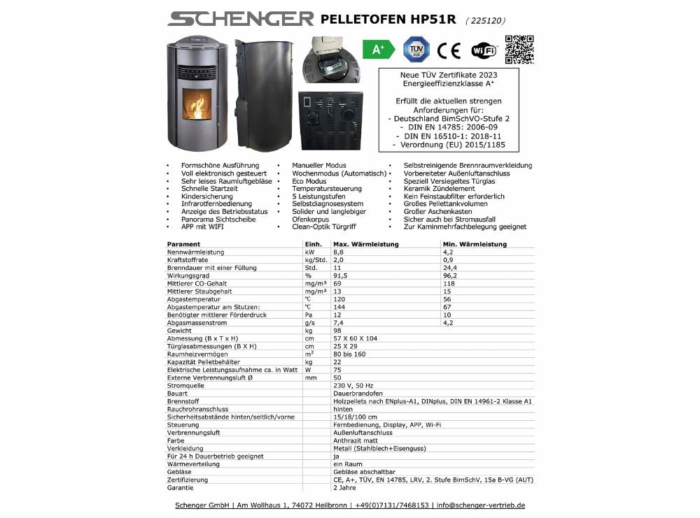 SCHENGER PELLETOFEN HP51 - R - Ofenerlebnis.de