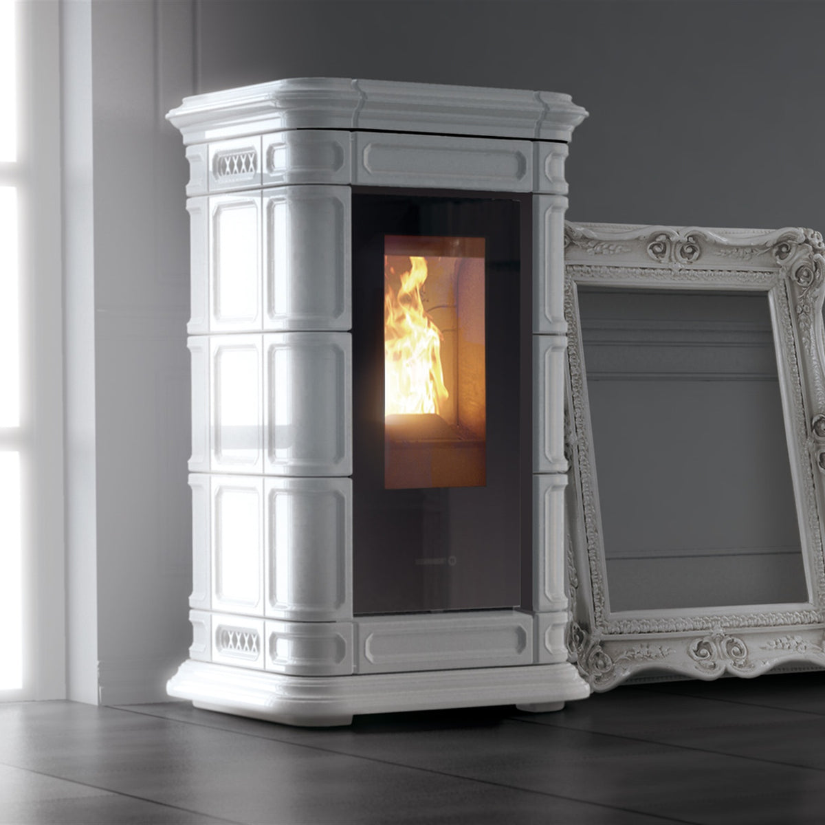 Pelletofen Thermorossi Saint Moritz Natural Air EVO im Wohnraum