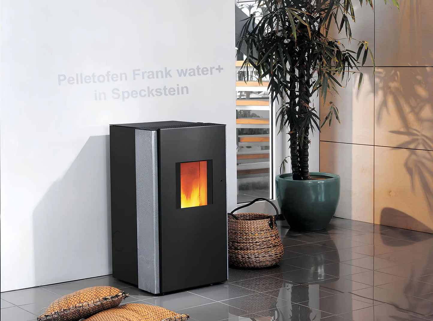 Pelletofen Wodtke Frank water+ wasserführend in Speckstein - ofenerlebnis.de