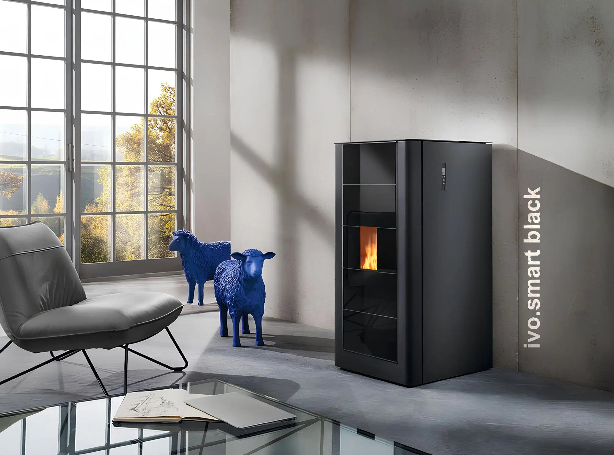 Pelletofen Wodtke ivo.smart water+ wasserführend black - ofenerlebnis.de