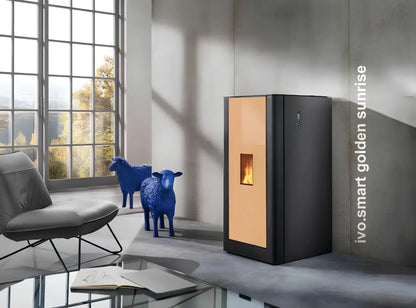 Pelletofen Wodtke ivo.smart water+ wasserführend golden sunrise - ofenerlebnis.de