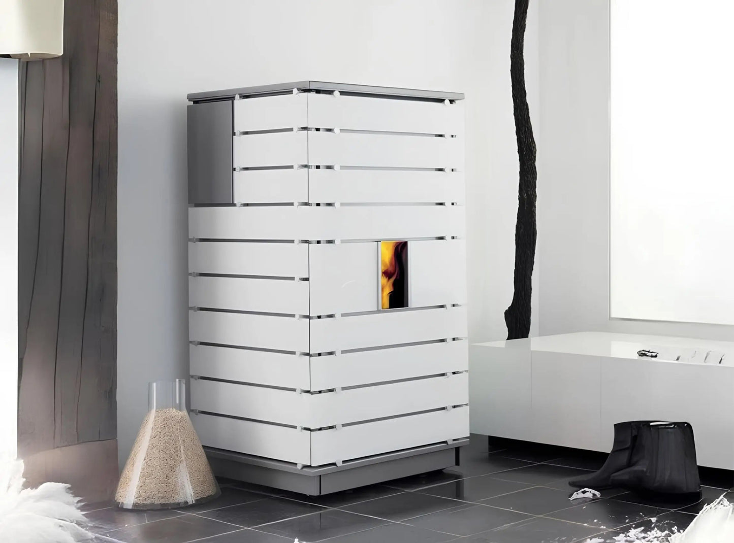 Pelletofen Wodtke ivo.tec water+ wasserführend white - ofenerlebnis.de