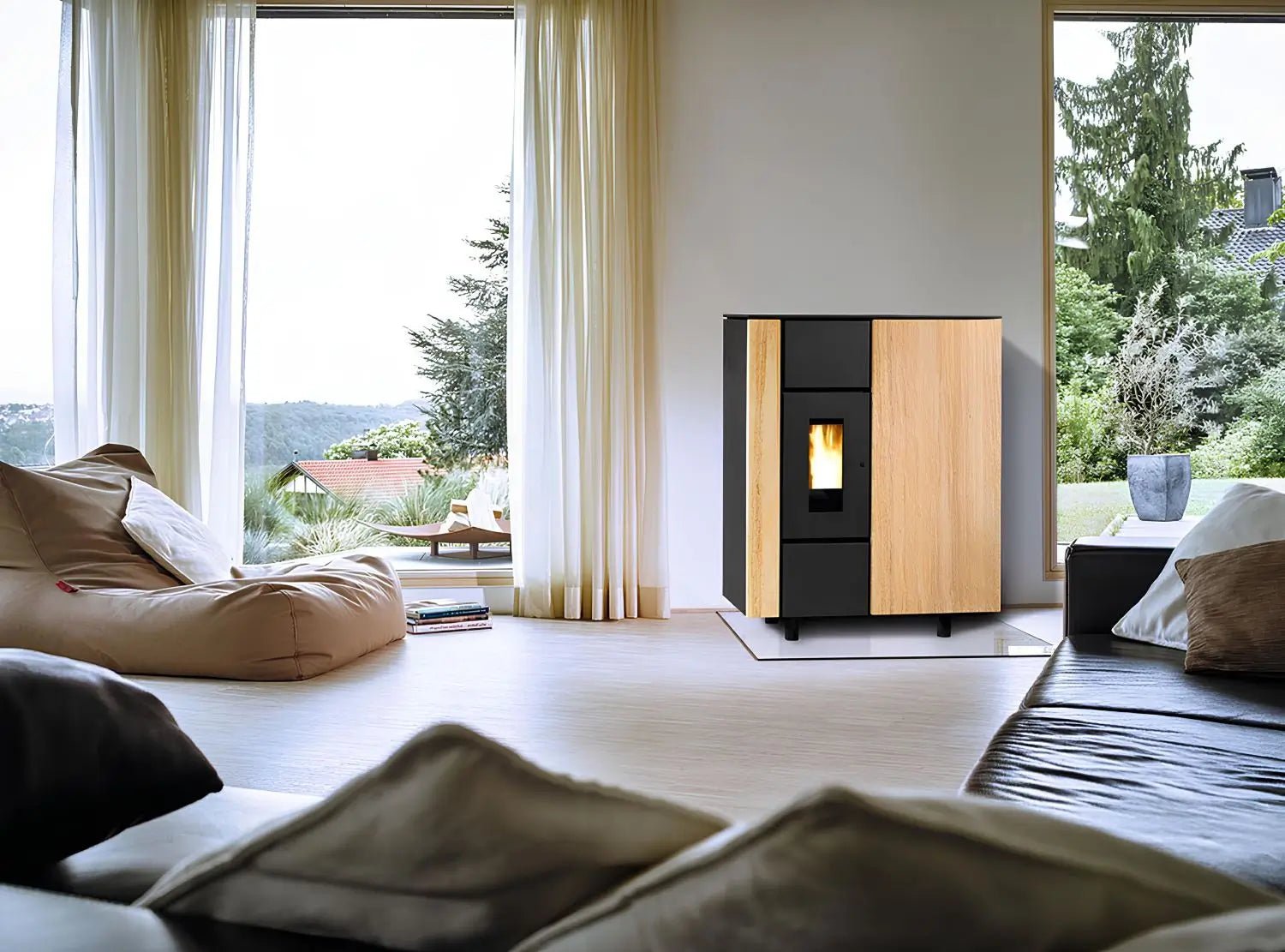 Pelletofen Wodtke ixbase air+ Sandstein - ofenerlebnis.de