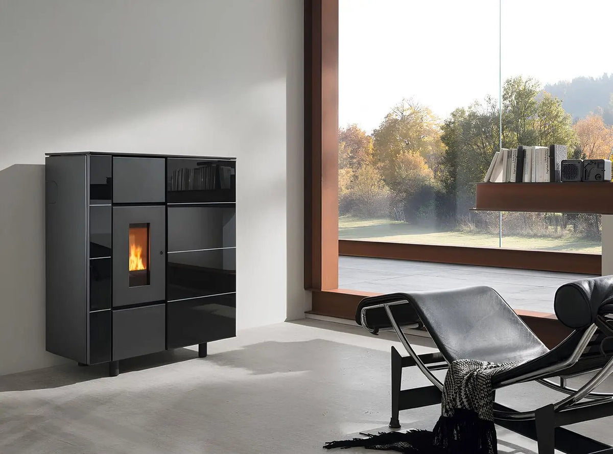 Pelletofen Wodtke ixbase air+ Glas Black