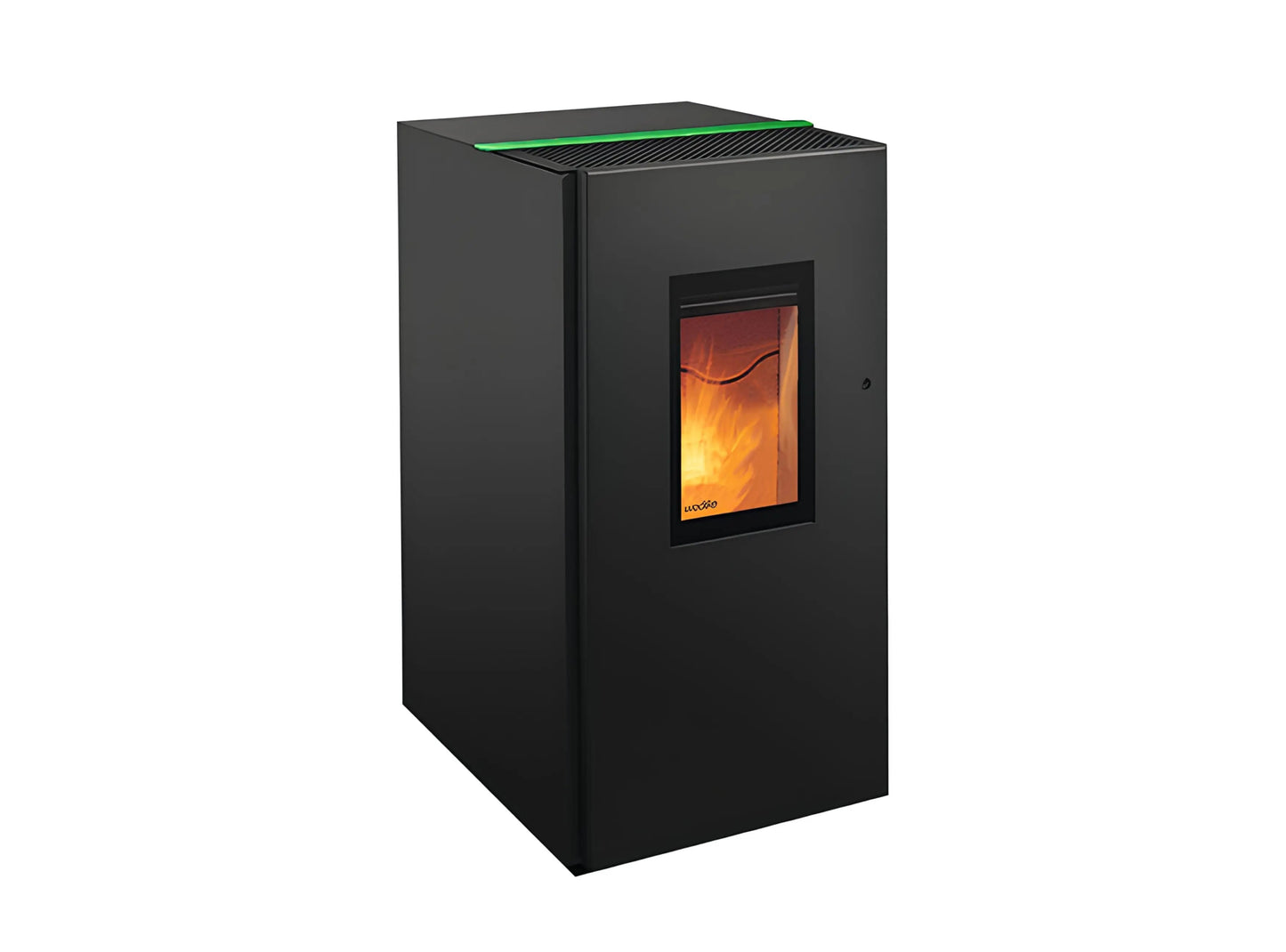 Pelletofen Wodtke Pat water+ wasserführend Top-Dekorleiste in Grün - ofenerlebnis.de