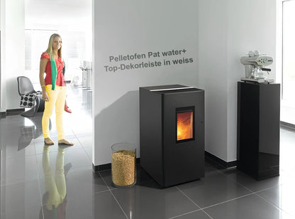 Pelletofen Wodtke Pat water+ wasserführend Top-Dekorleiste in Weiss - ofenerlebnis.de